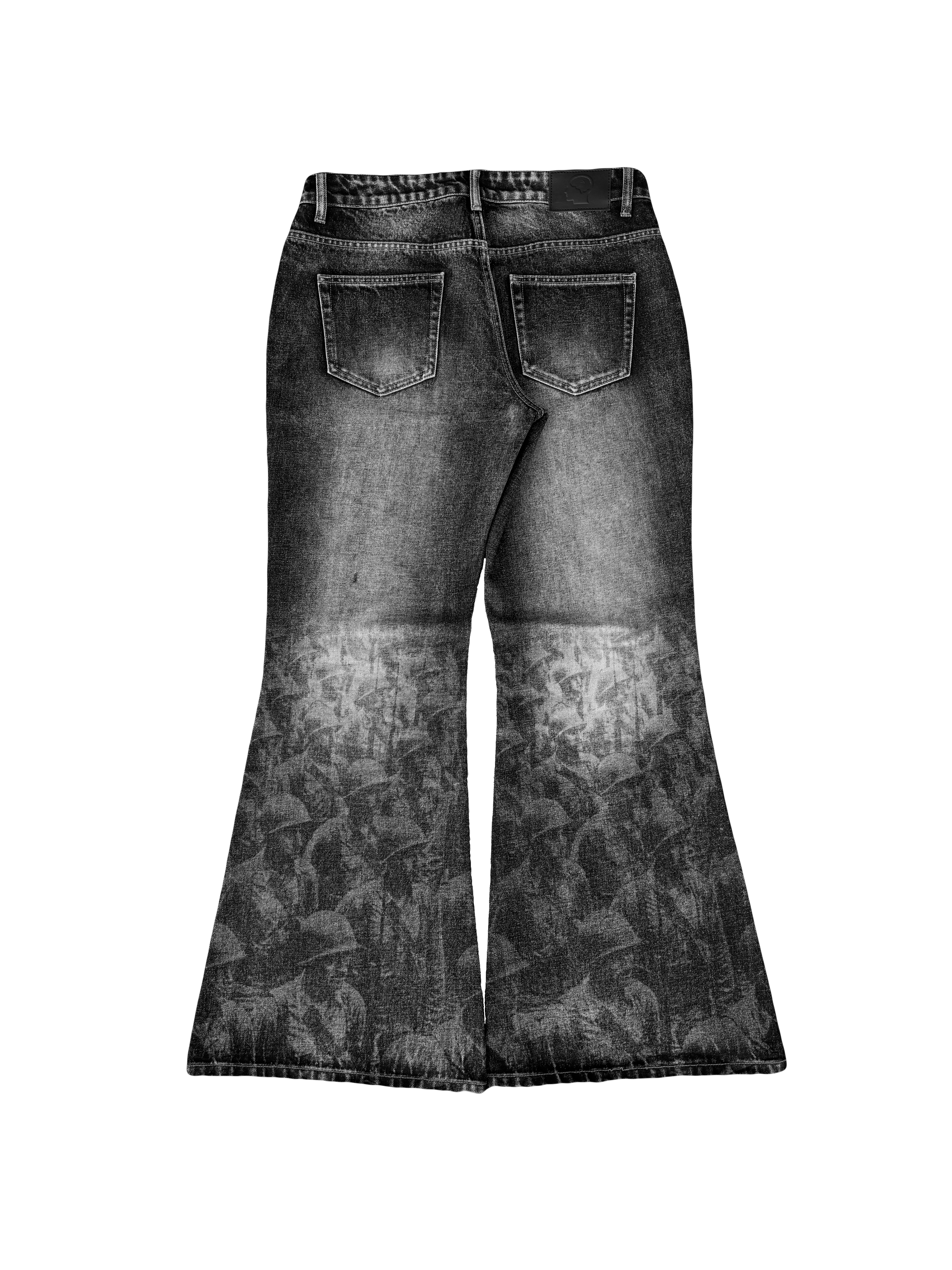 Flared Battle Scarred Denim