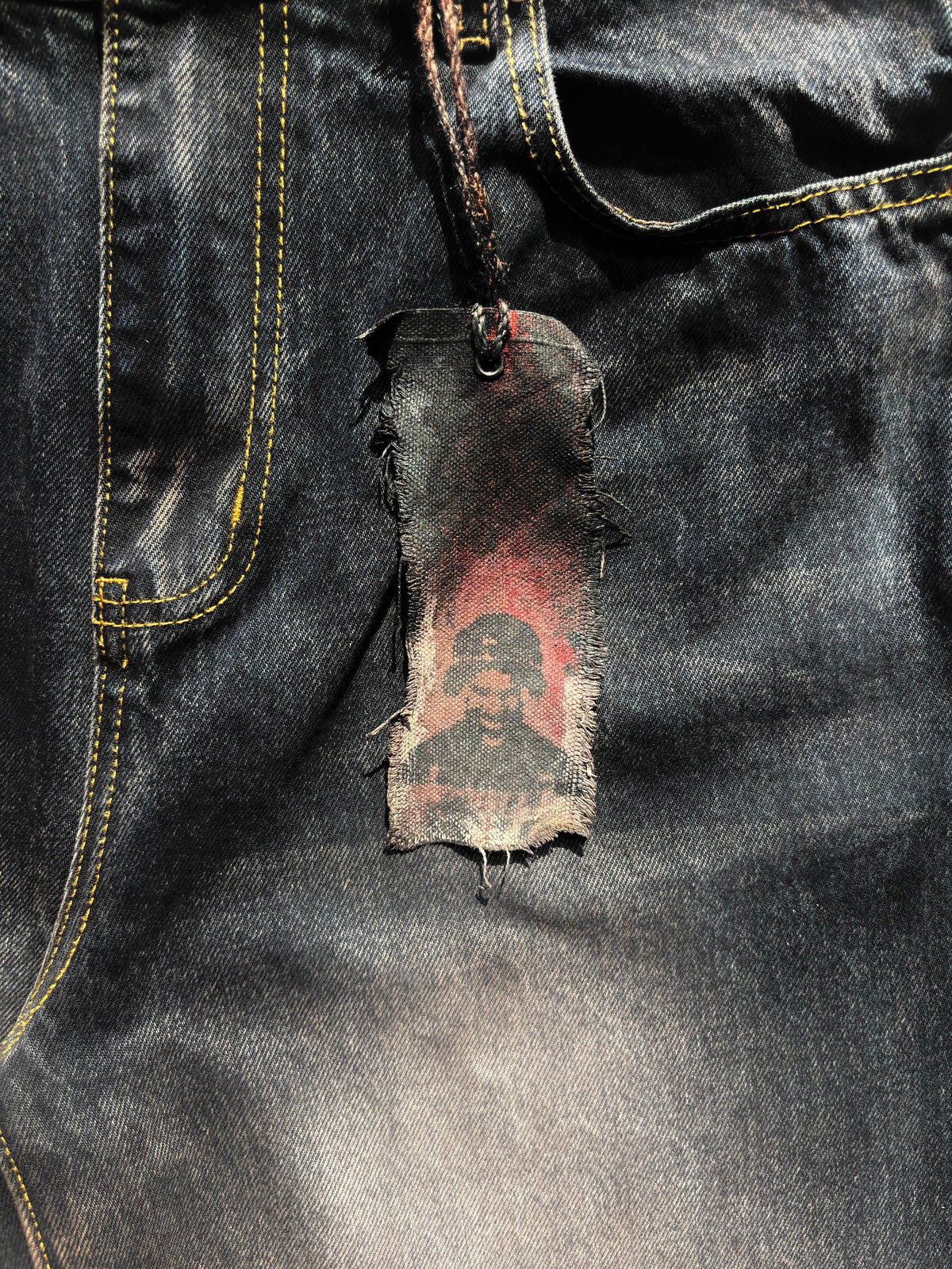 1 of 3 “TRENCH" Edition Baggy Battle Scarred denim