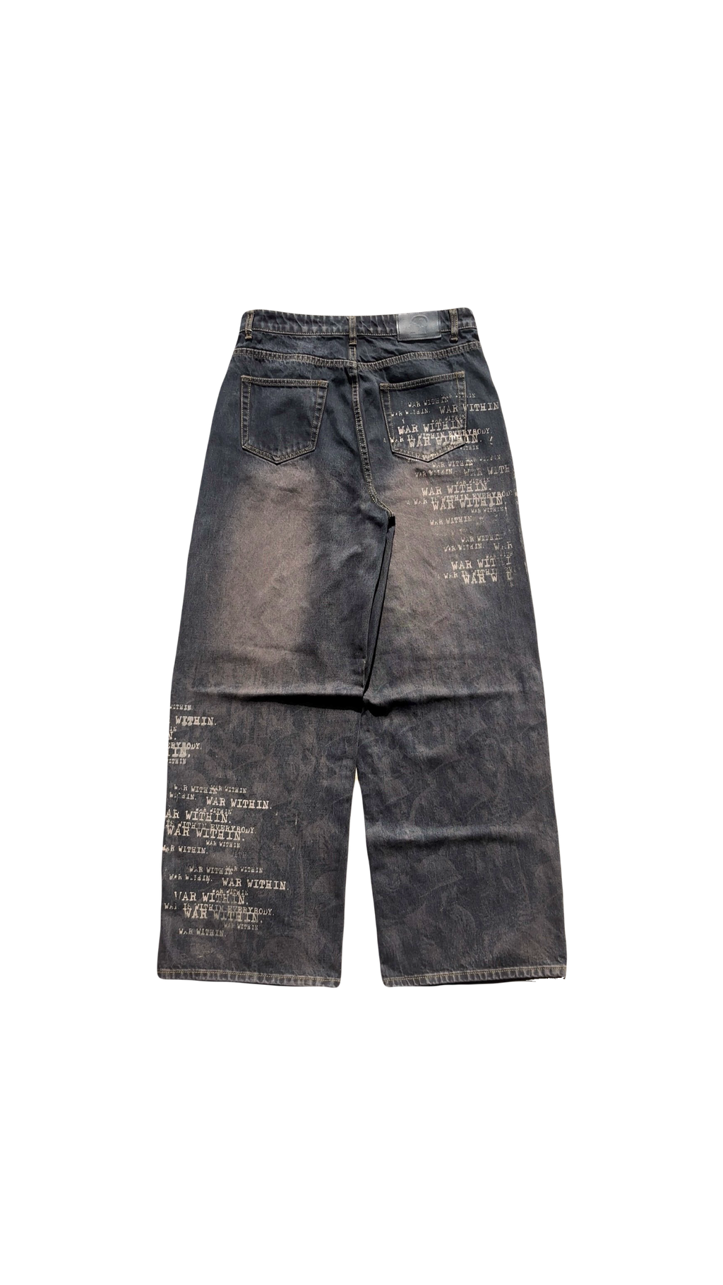 1 of 3 “TRENCH" Edition Baggy Battle Scarred denim