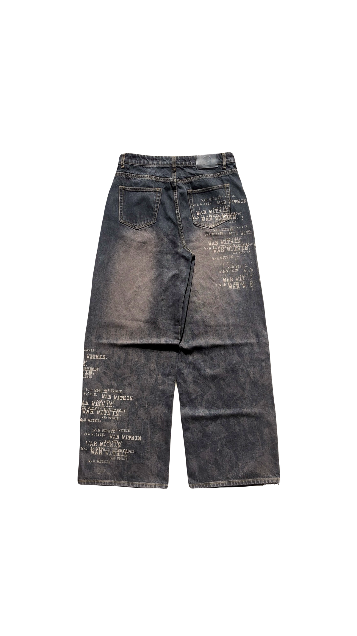 1 of 3 “TRENCH" Edition Baggy Battle Scarred denim