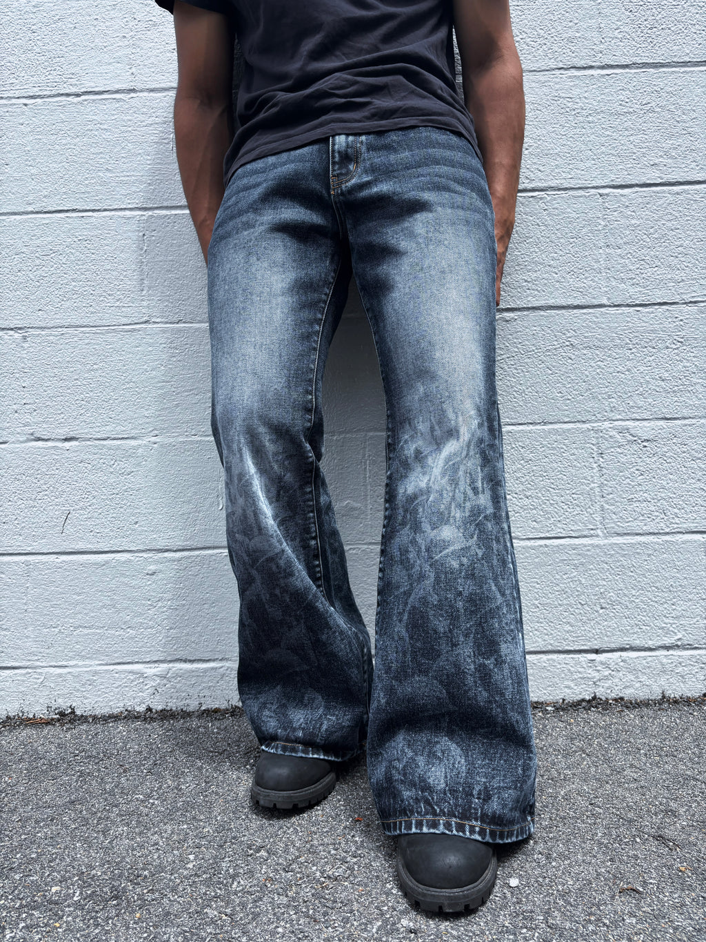 Flared Battle Scarred Denim