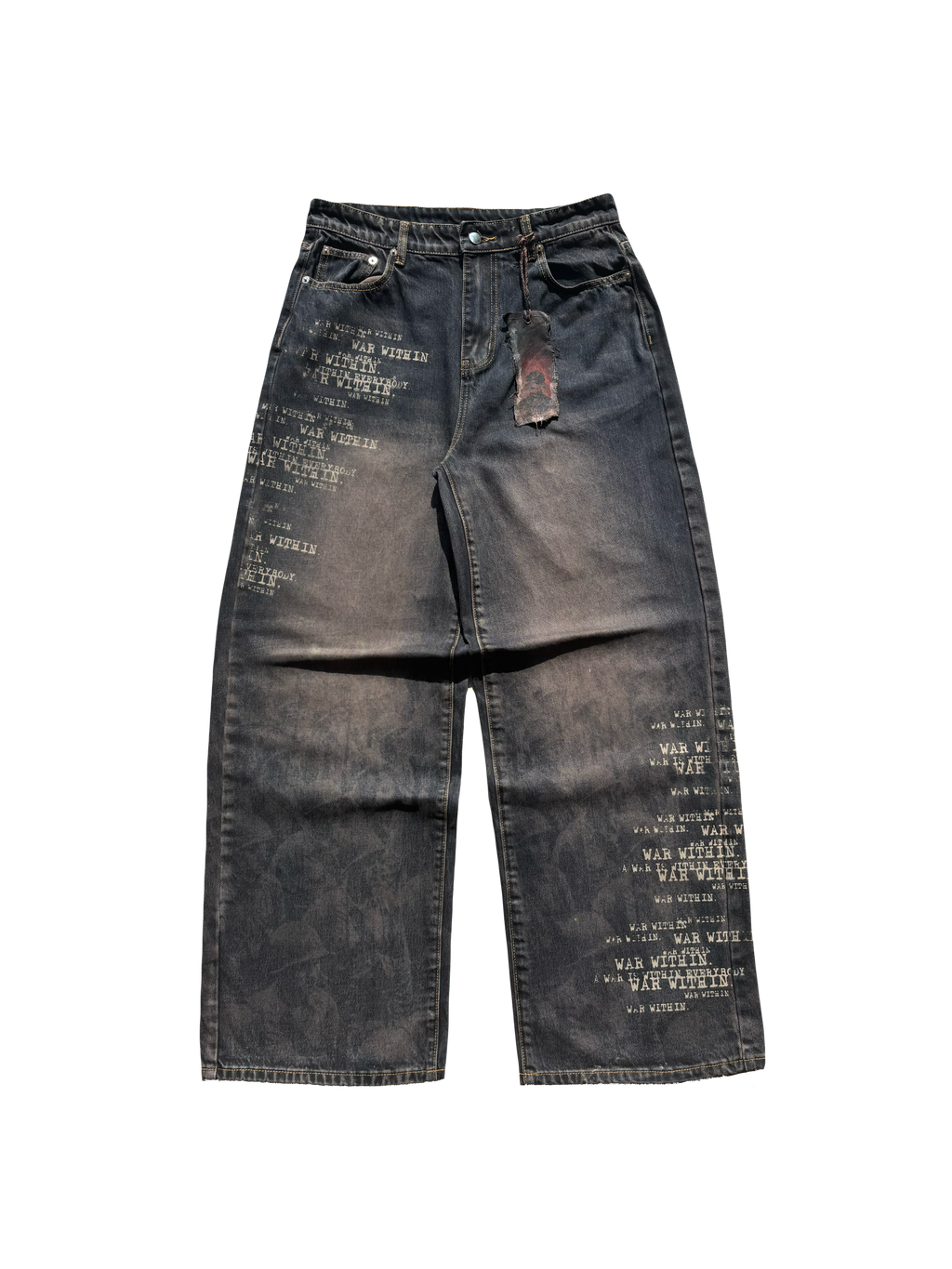 1 of 3 “TRENCH" Edition Baggy Battle Scarred denim