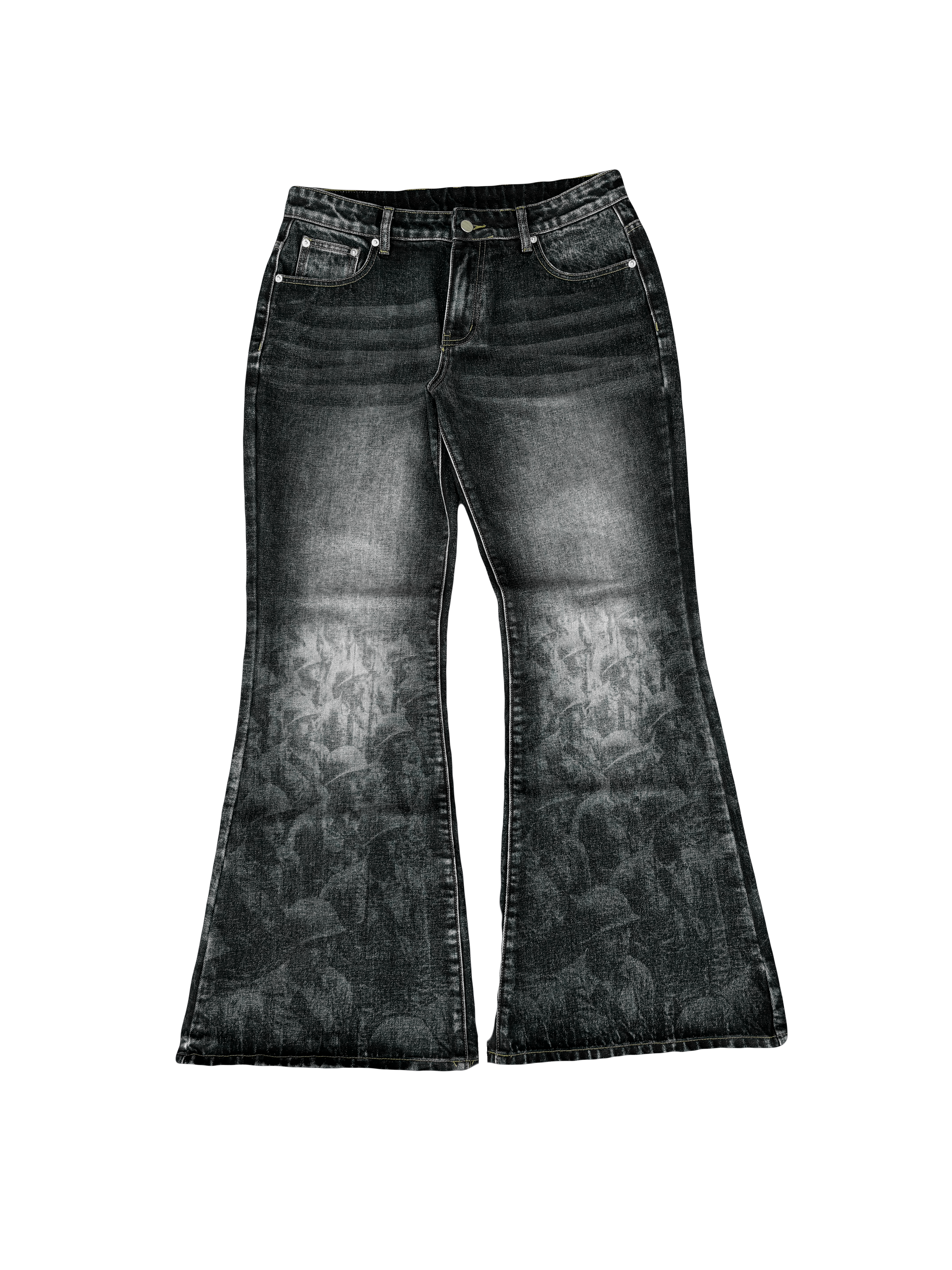 Flared Battle Scarred Denim