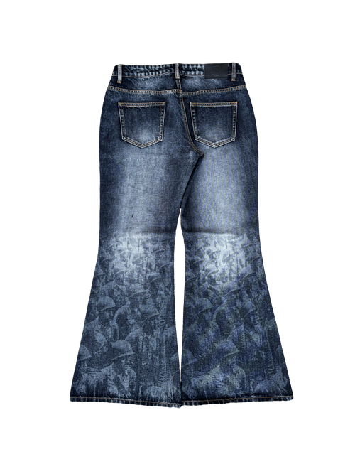 Flared Battle Scarred Denim